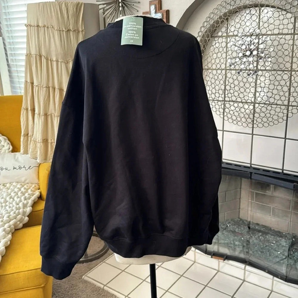 H& M oversized 100 % cotton black sweatshirt size large new with tags unisex - Picture 3 of 16